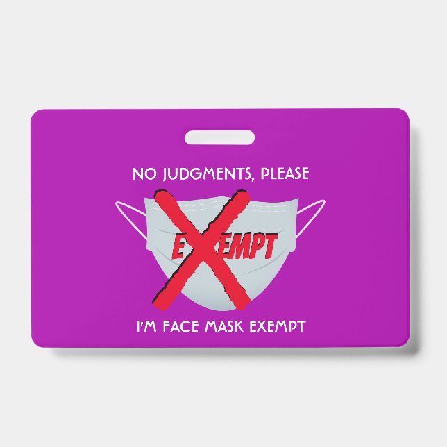 Badge Rose | EXEMPTION DU MASQUE FACIAL (Avant)