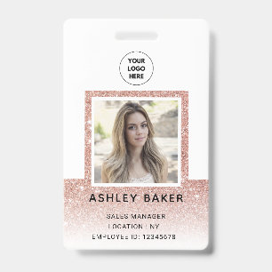 Badge Rose Gold Parties scintillant Company Code de sécu