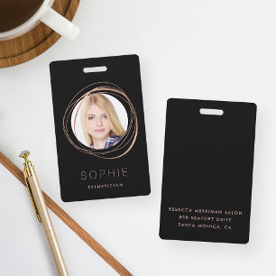 Badge Rose Gold Photo & Nom