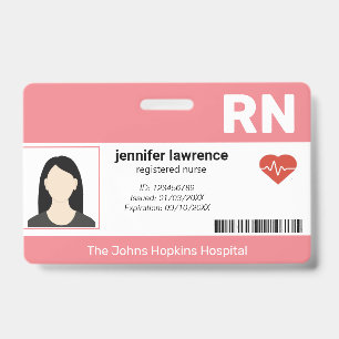Badge rose Photo de l'employé Médicale de l'hôpital