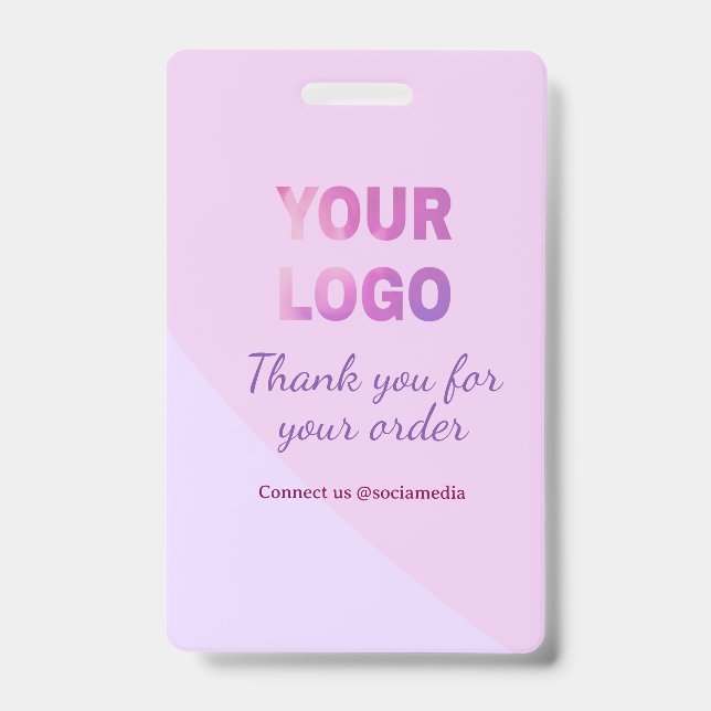 Badge Rose violet votre logo connectez-vous avec nous su (Avant)