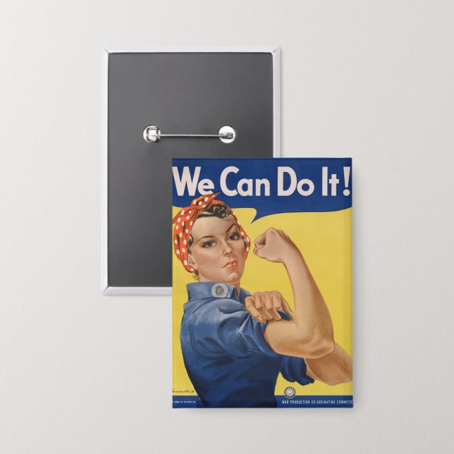 Badge Rosie la Riveteuse : Femmes fortes, l'autonomisati (Recto/Verso)