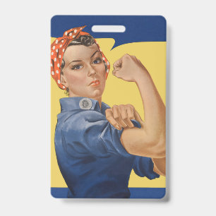 Badge Rosie la riveteuse patriotique vintage, nous pouvo