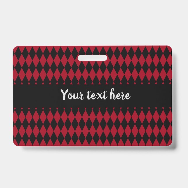 Badge Rouge et Noir Harlequin Vintage (Avant)