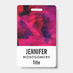 Badge Rouge foncé et violet Gras & Abstrait moderne