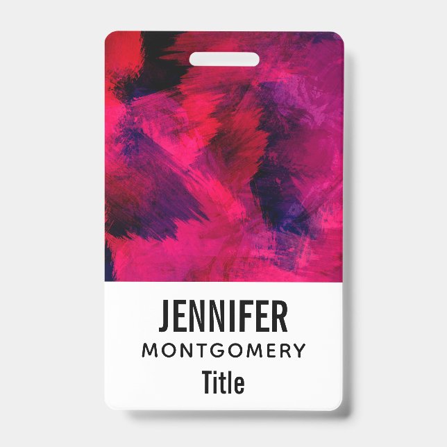Badge Rouge foncé et violet Gras & Abstrait moderne (Avant)