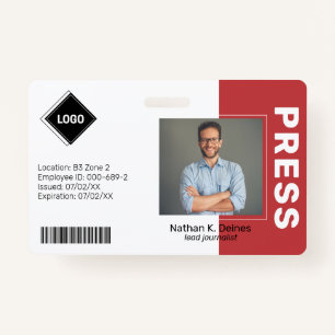 Badge Rouge   ID photo de l'employé Sécurité de la socié
