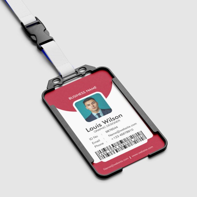 Badge Rouge | Identifiant d'employé personnalisable Sécu (Créateur téléchargé)
