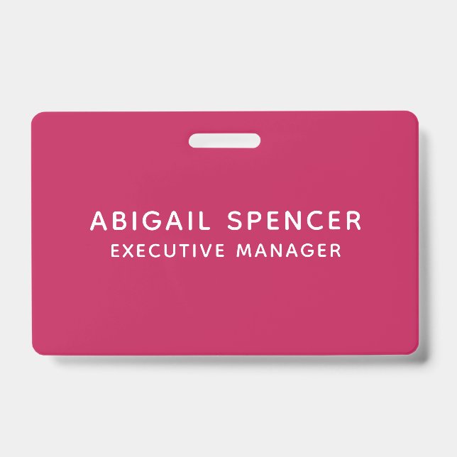 Badge Rouge Rose Moderne Simple et Classe Professionnel (Avant)
