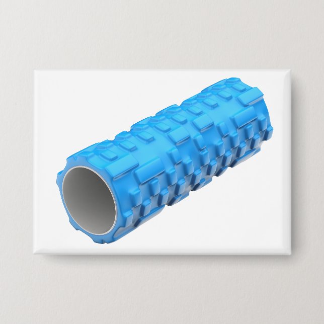 Badge Rouleau de massage en mousse bleu (Recto)