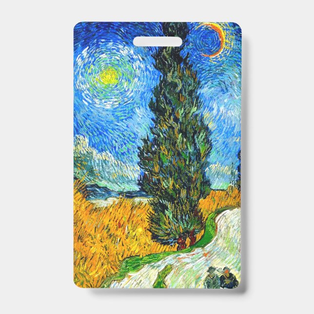 Badge Route avec cyprès et étoile de Van Gogh (Avant)