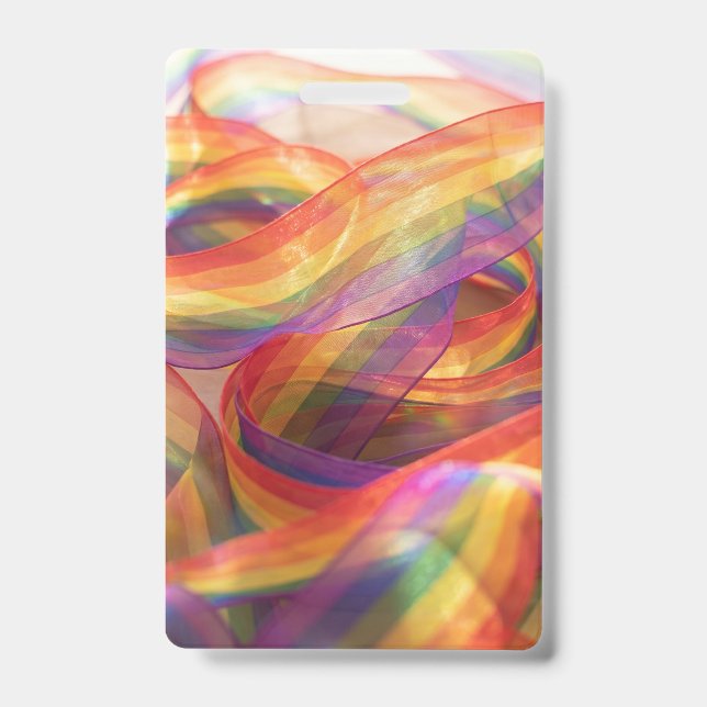 Badge ruban arc-en-ciel en cascade généré par Gemini (Avant)
