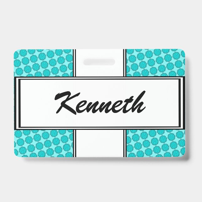 Badge Ruban de fleur de bleu clair / sarcelle par Kennet (Avant)