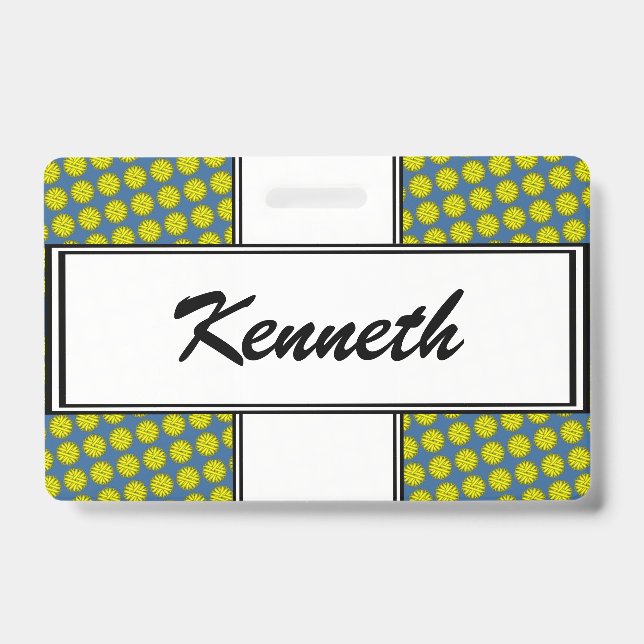 Badge Ruban de fleur jaune par Kenneth Yoncich (Avant)