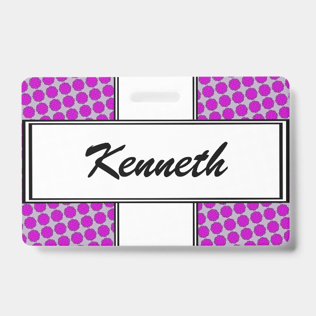 Badge Ruban de fleur violet par Kenneth Yoncich (Avant)