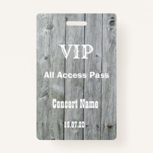 Badge Rustic Country VIP All Access Pass Insigne de conc