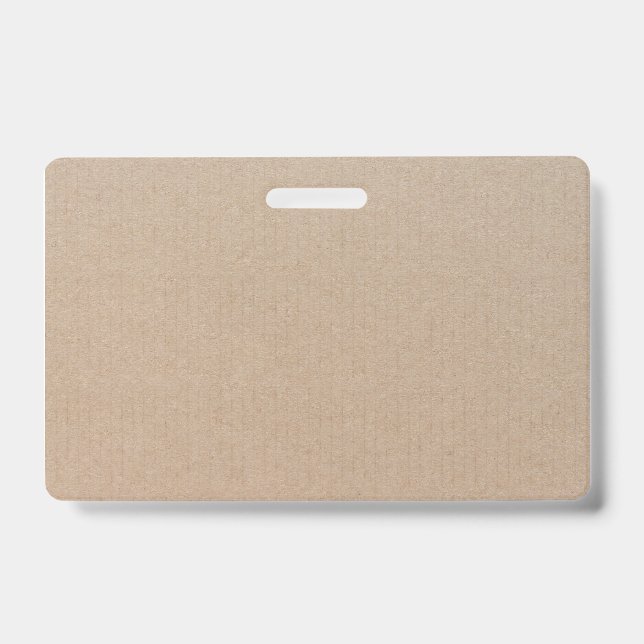 Badge Rustique Kraft papier blanc Modèle personnalisé (Avant)