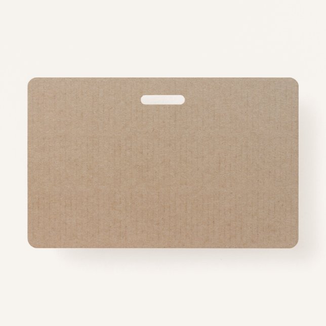 Badge Rustique Kraft papier blanc Modèle personnalisé (Devant)