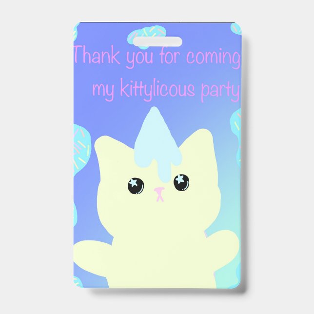 Badge Sacs de friandises d'anniversaire Caticorn (Avant)