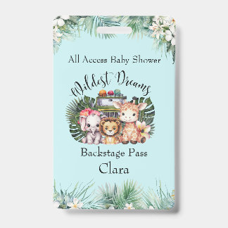 Badge Safari Rêves les Plus Fous Baby Shower Backstage