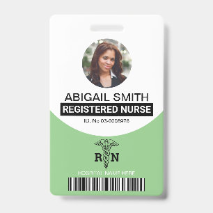 Badge Sage Infirmière autorisée caduceus modèle photo
