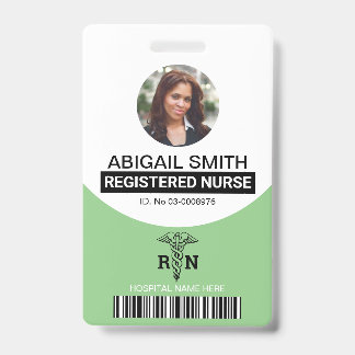 Badge Sage Infirmière autorisée caduceus modèle photo