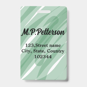 Badge Sage vert feuille ajouter nom adresse texte motif