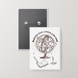 Badge Sagesse de l'âme céleste Sphère armillaire vinta