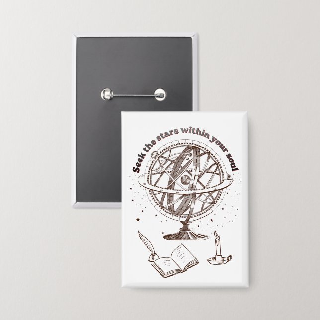 Badge Sagesse de l'âme céleste | Sphère armillaire vinta (Recto/Verso)