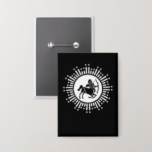 Badge Sagittaire Symbole du zodiaque avec Starburst
