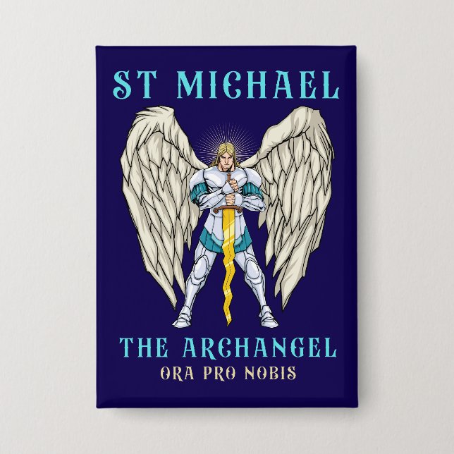 Badge Saint Michel Archange Prière Catholique (Recto)