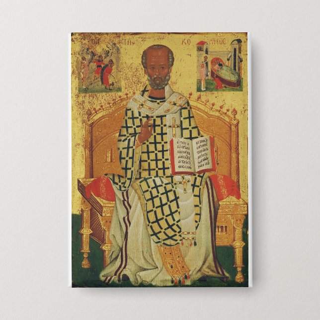 Badge Saint Nicolas de Myra Icon orthodoxe (Recto)
