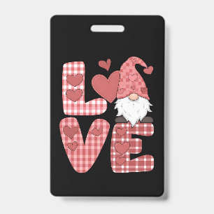 Badge Saint-Valentin Gnome Mignon Amour Cœur