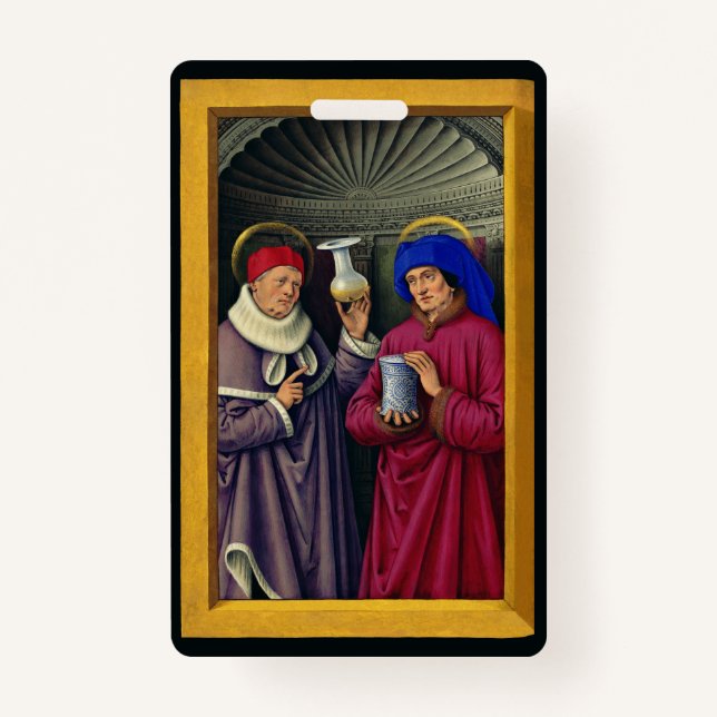 Badge Saints Cosmas et Damian par Jean Bourdichon (Devant)