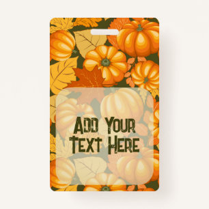Badge Saison d'automne Halloween Citrouille Motif