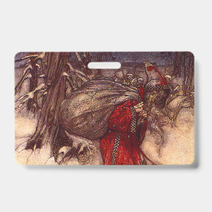 Badge Santa Claus Arthur Rackham