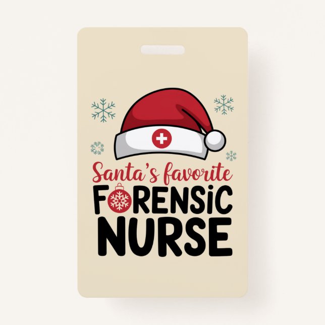 Badge Santas Favorite infirmière médico-légale Funny Noë (Devant)