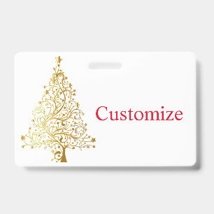 Badge Sapin de Noël en or élégant Thunder_Cove 