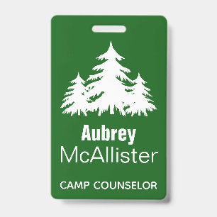 Badge Sapins de Forêt Rustique   Conseiller de Camp
