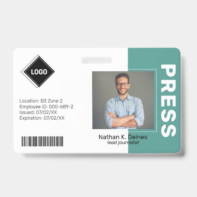 Badge Sarcelle | Sécurité de la société de photo d'ident (Avant)
