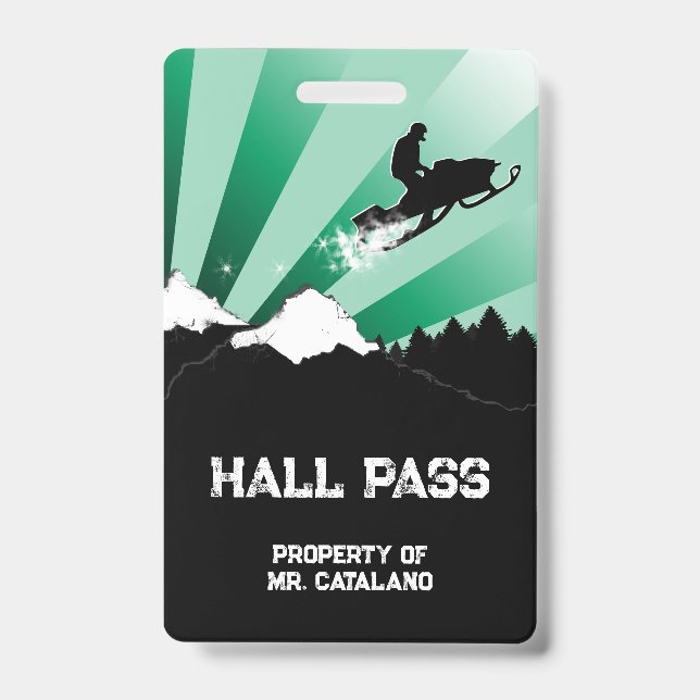 Badge saut de motoneige Professeur Laisser-passer  (Avant)