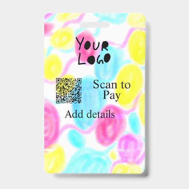 Badge Scanner pour payer ajouter un logo d'entreprise QR (Avant)