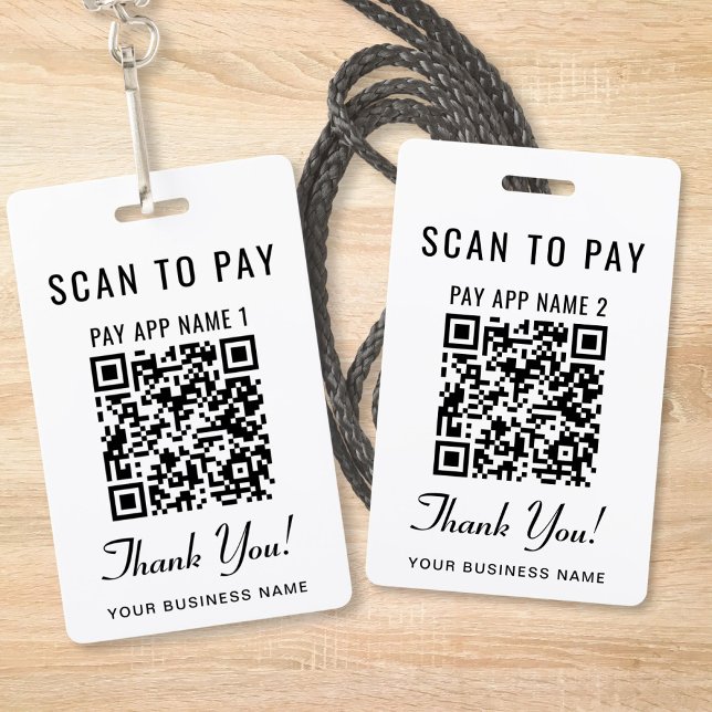 Badge Scanner pour payer le code QR double paiement wear (Wear it. Scan it. Get paid. Scan to Pay QR Code Dual Payment Wearable Badge
)
