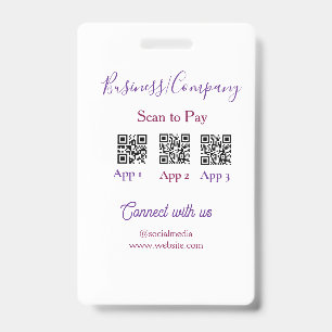Badge Scanner pour payer le logo de l'entreprise code Q