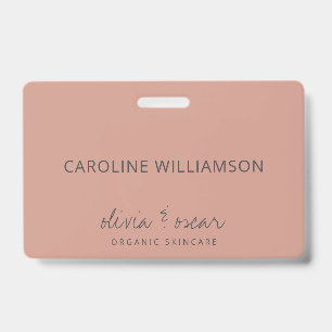 Badge Script minimaliste manuscrit Dusty Rose personnali