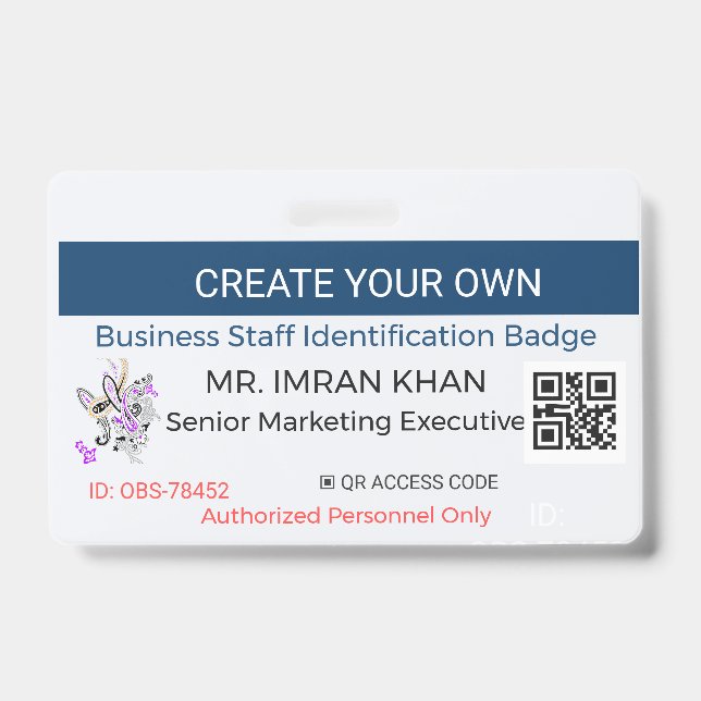 Badge sécurisé | Badge de travail – Identifiant d' (Avant)