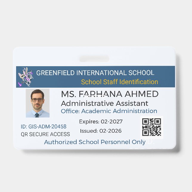 Badge sécurisé|Carte d'identité enseignant|Carte d (Avant)