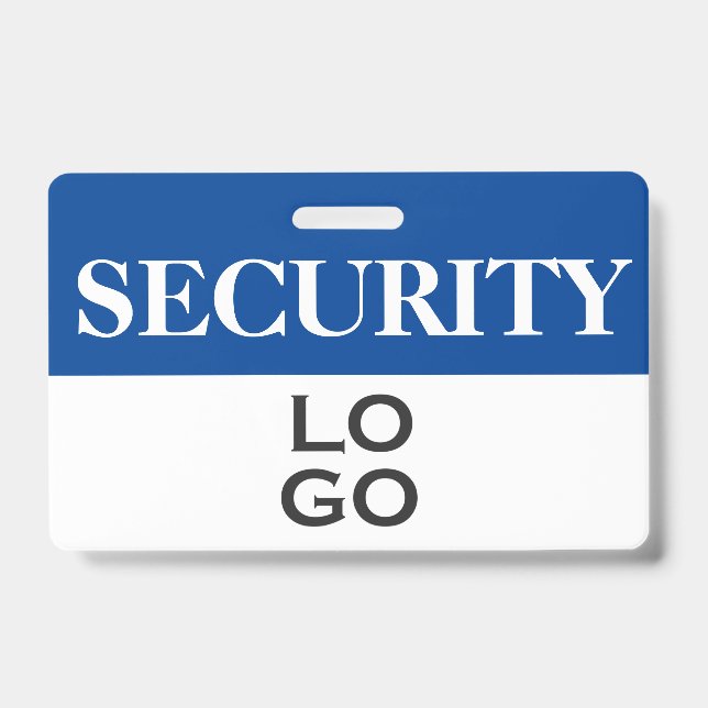 Badge Sécurité bleue avec ID de logo personnalisé (Avant)