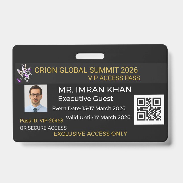 badge sécurité business badge corporate badge VIP! (Front)