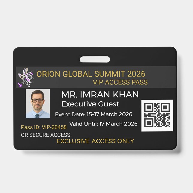 badge sécurité business badge corporate badge VIP! (Face)